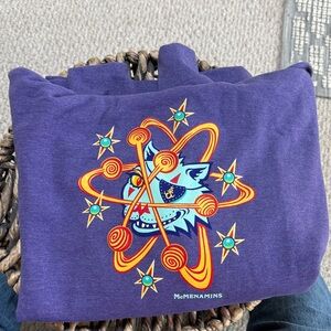 McMenamins Purple Graphic Pullover with Atomic Cat Design